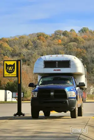 Taking the CAT Scale Truck Camper Challenge