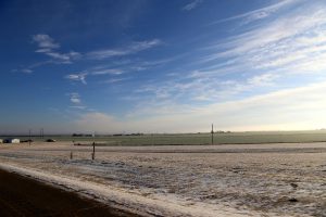 Yes, that is ice on the side of the road in Oklahoma.