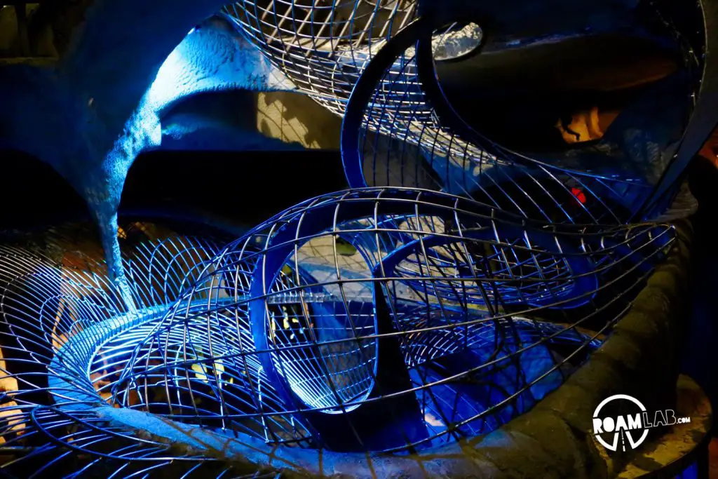 Crawling through the winding passages of the museum can be a truly surreal experience—particularly when traveling through spiraling wire mesh, unsure where, or even if, you will get out.