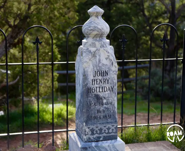 The grave marker for Doc Holiday...which does not mark Holiday's grave. Or does it?