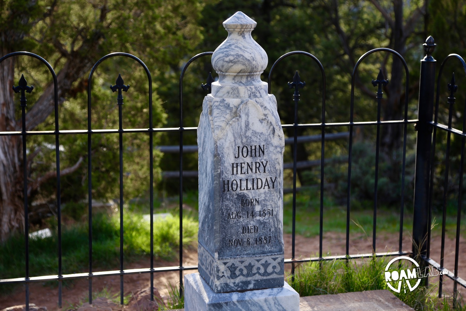 The grave marker for Doc Holiday...which does not mark Holiday's grave. Or does it?