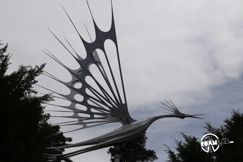 Kempf appears to have a particular fascination with birds. Two of the sculptures in the yard are birds. They happen to also be the only two easily recognizable forms in this fenced gallery of abstractions.