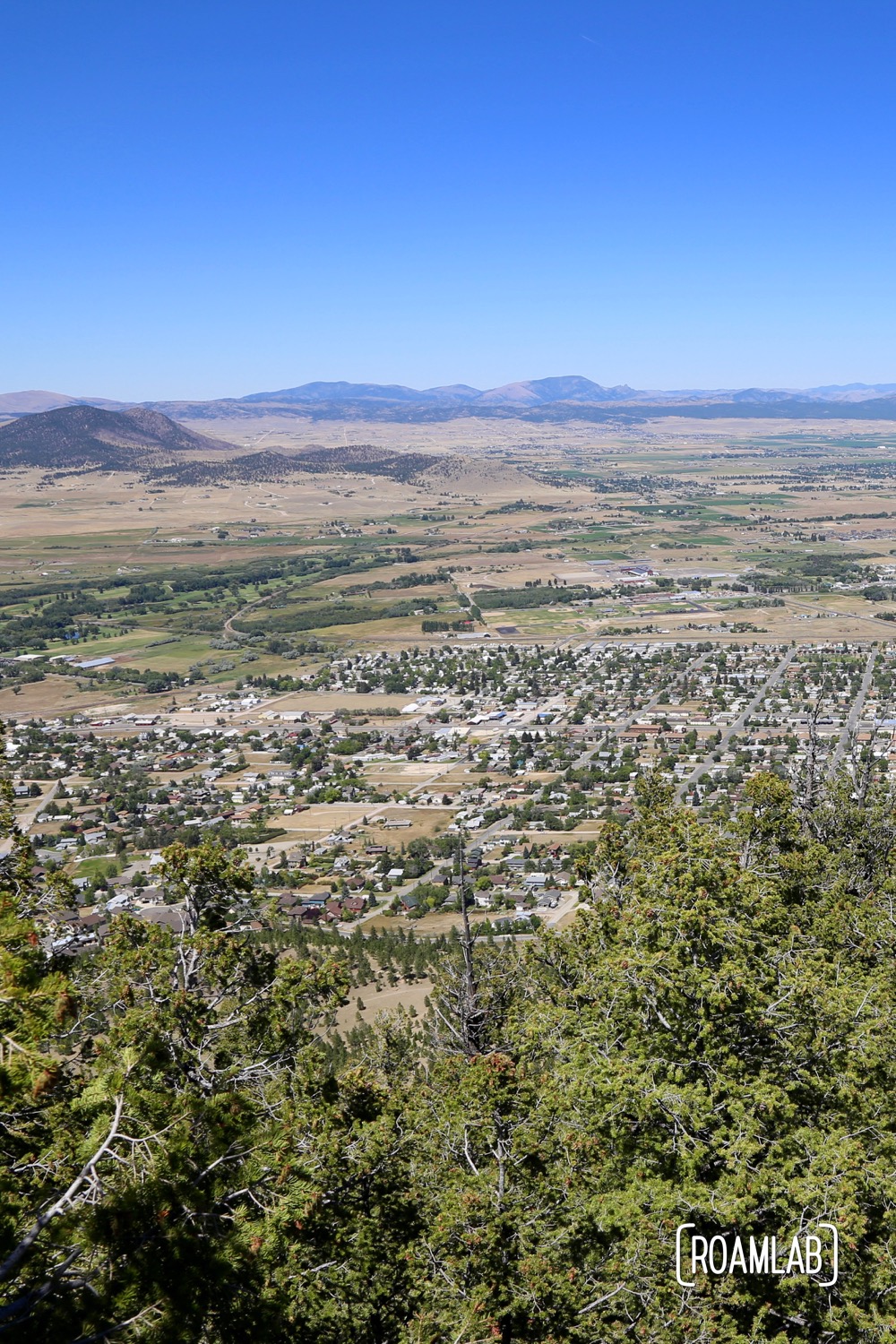 Vista from the peak of Mount Helena, looking over Helena, Montana.