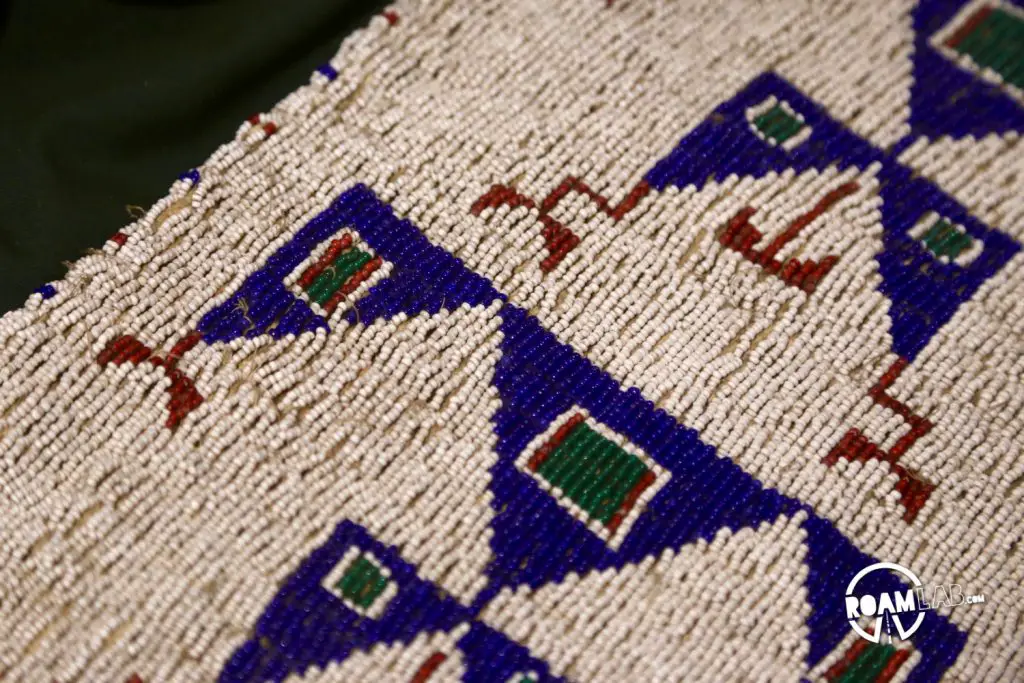 Delicate beading in a display of craftsmanship by local tribes.