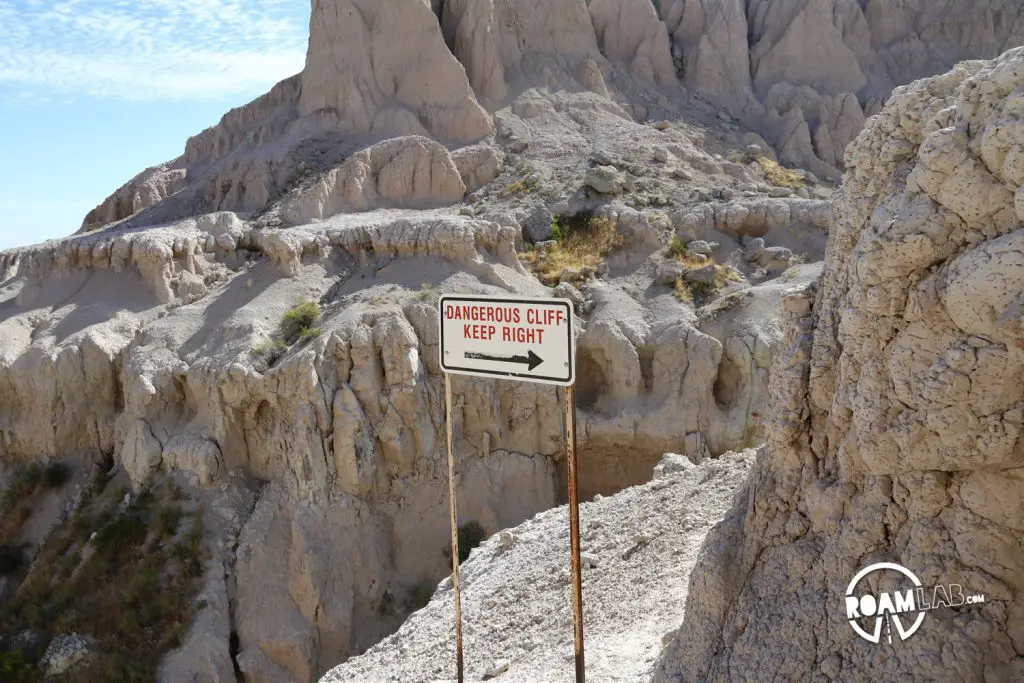 A portion of the hike is along a bluff ledge. At times it can be very narrow and, given the loose sedimentary rock, it is important to act with caution rather than risk falling.