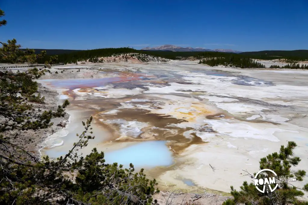 Overlooking the colorful Porcelain Basin.