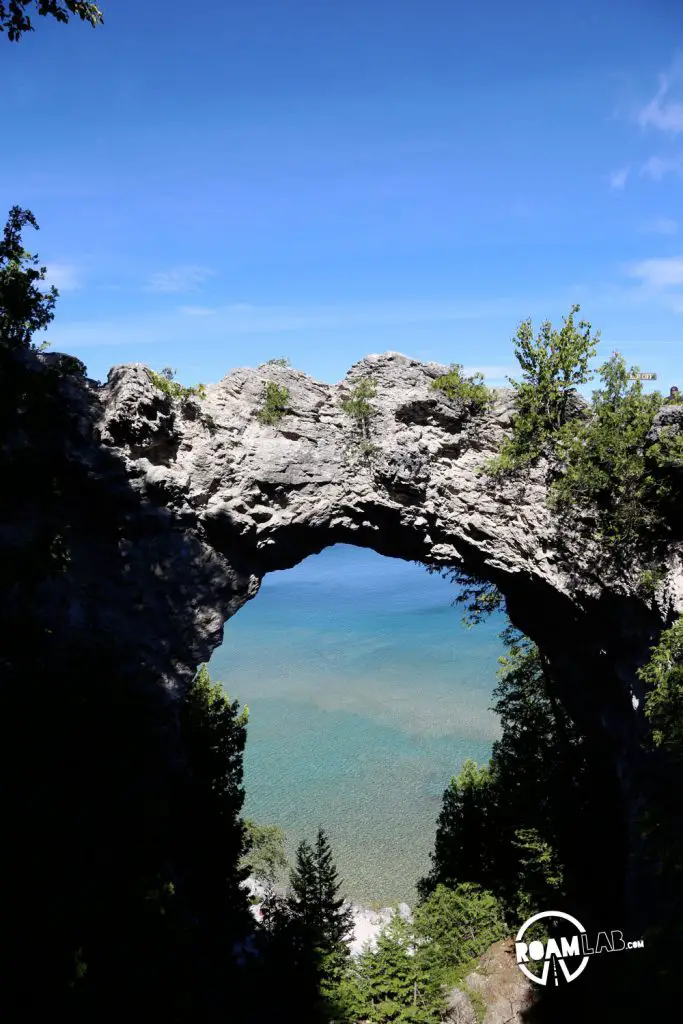 View of Lake Huron through Arch Rock.