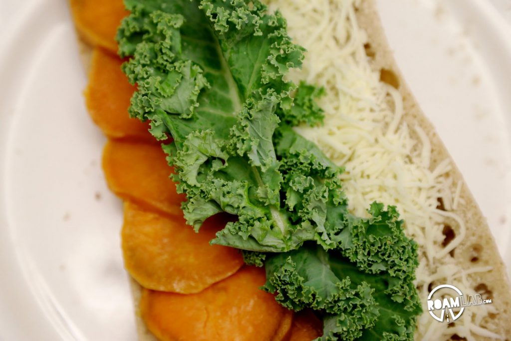 Grilled Sweet Potato, Kale, & Goat Cheese Baguette
