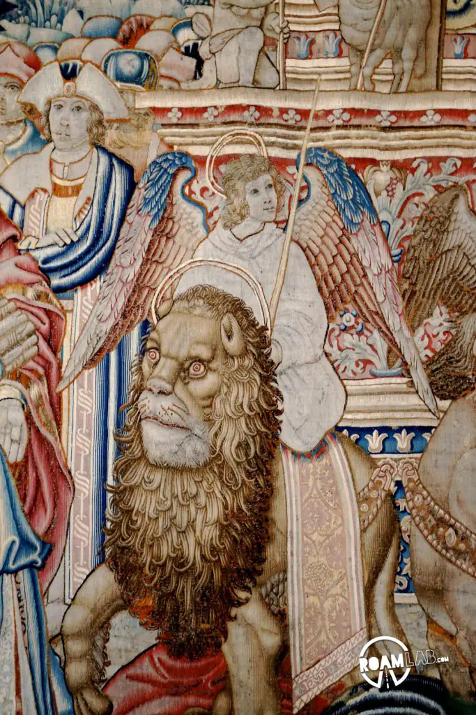 Intricate tapestries on the walls of the Biltmore depict some pretty bizarre scenes from the Bible.