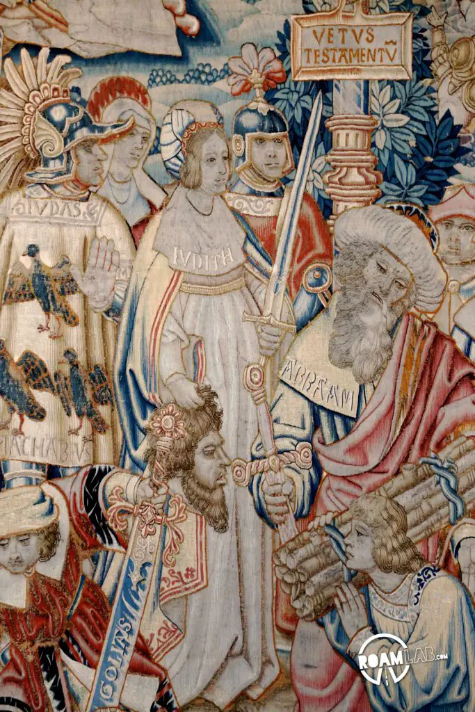Intricate tapestries on the walls of the Biltmore depict some pretty bizarre scenes from the Bible.