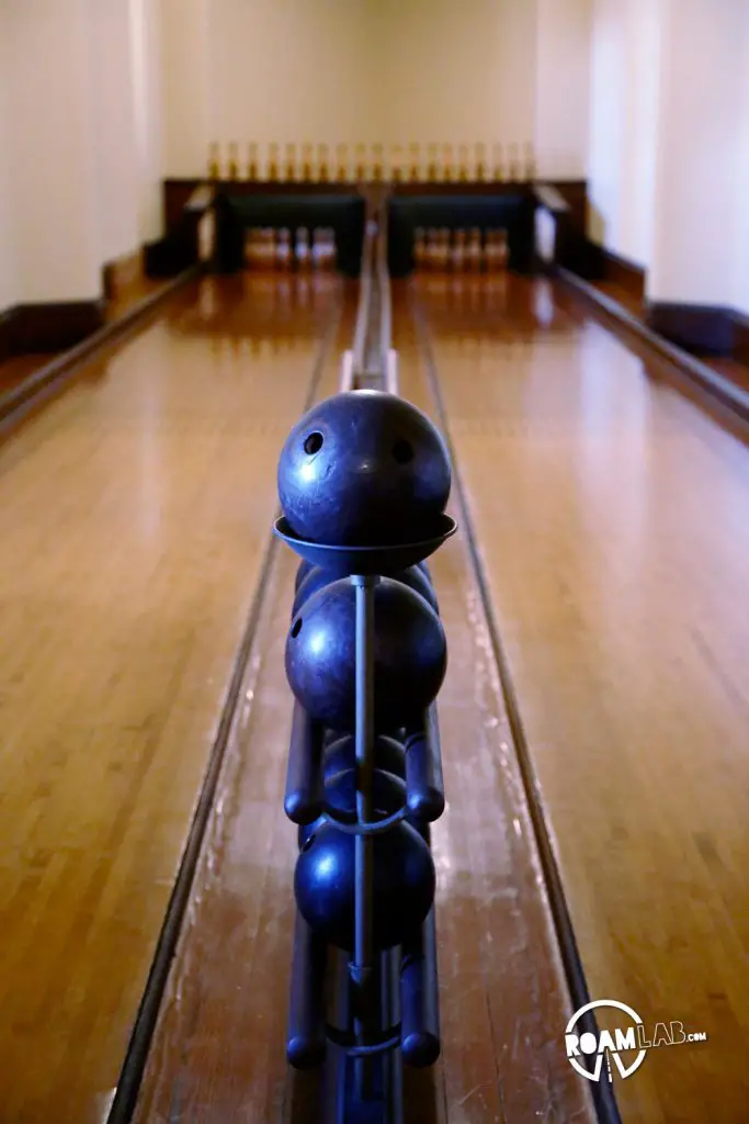 The Biltmore includes a basement level bowling alley that makes me want to scream "I drink your milkshake!"