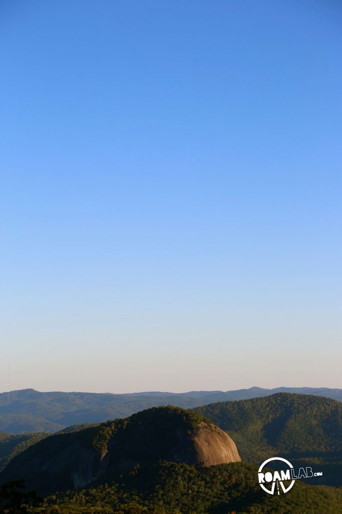 Impressive rock formations stand out against the brilliant scenery from the Blue Ridge Parkway.