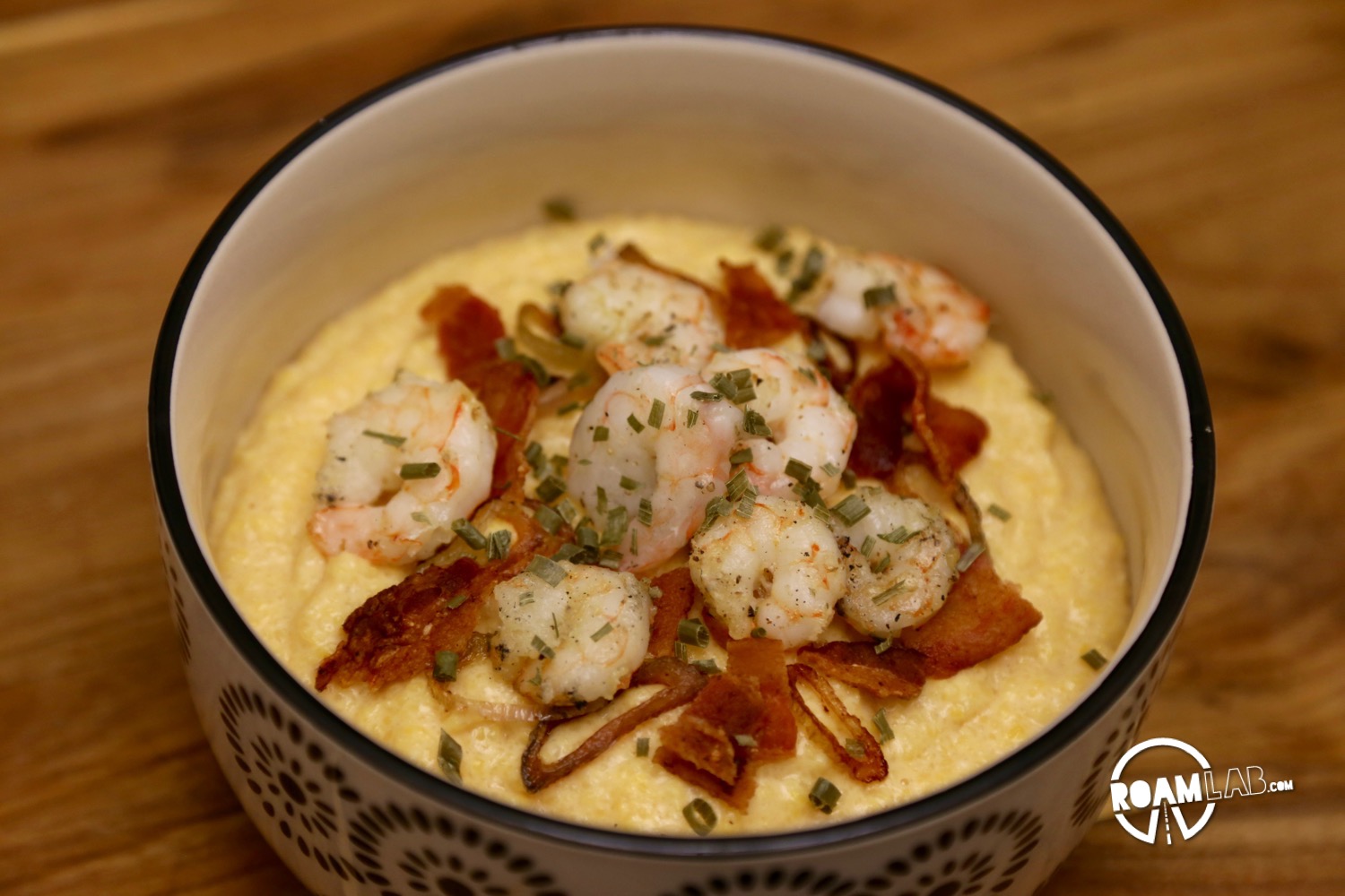 We were in the South, so it only seemed appropriate to experiment with some local fair. Thus, we concocted with Down Home Shrimp & Grits with a camper friendly twist.