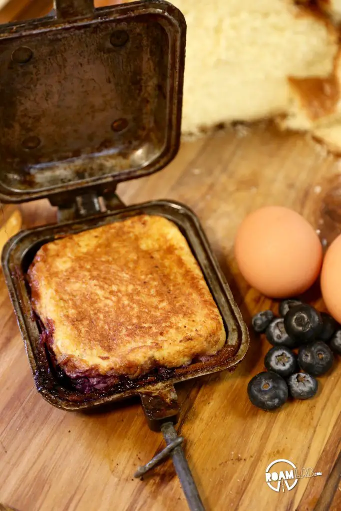 There is a day of adventure ahead of us, and it all starts with a little breakfast number that I like to call: Camper's Blueberry Almond Stuffed French Toast.