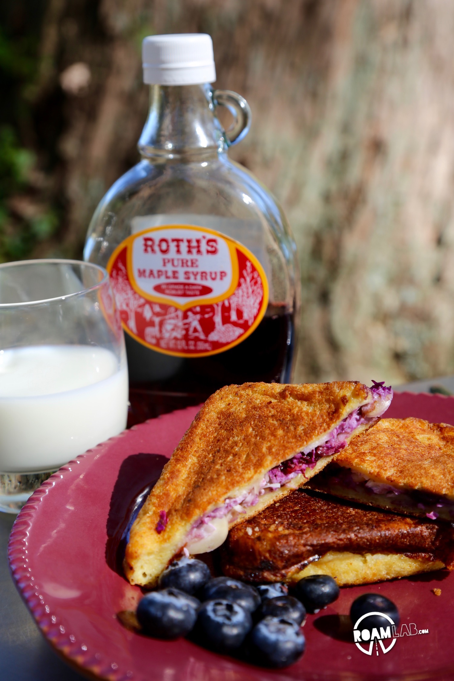 There is a day of adventure ahead of us, and it all starts with a little breakfast number that I like to call: Camper's Blueberry Almond French Toast.