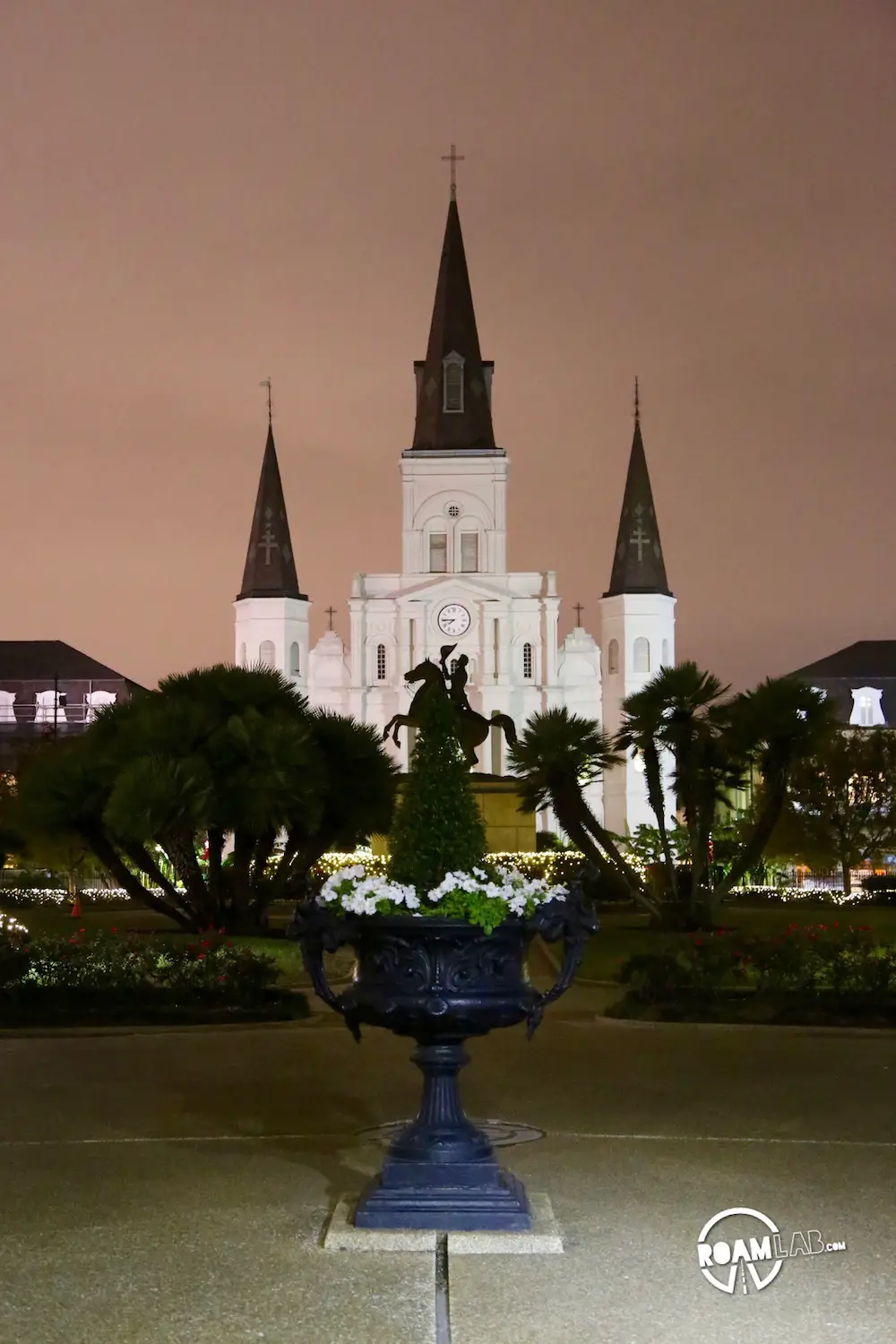We paused to note the striking silhouette of the St. Louis Cathedral in New Orleans.
