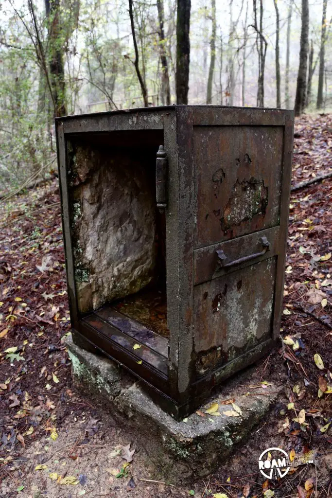 Very little of Rocky Springs has been left standing aside from the old church, a few gravestones, and two safes. Cholera, erosion, and the Civil War devastated this once prosperous farming community along the Natchez Trace.  The heavy, grey skies only added to the eery ambiance as we explored the remains.