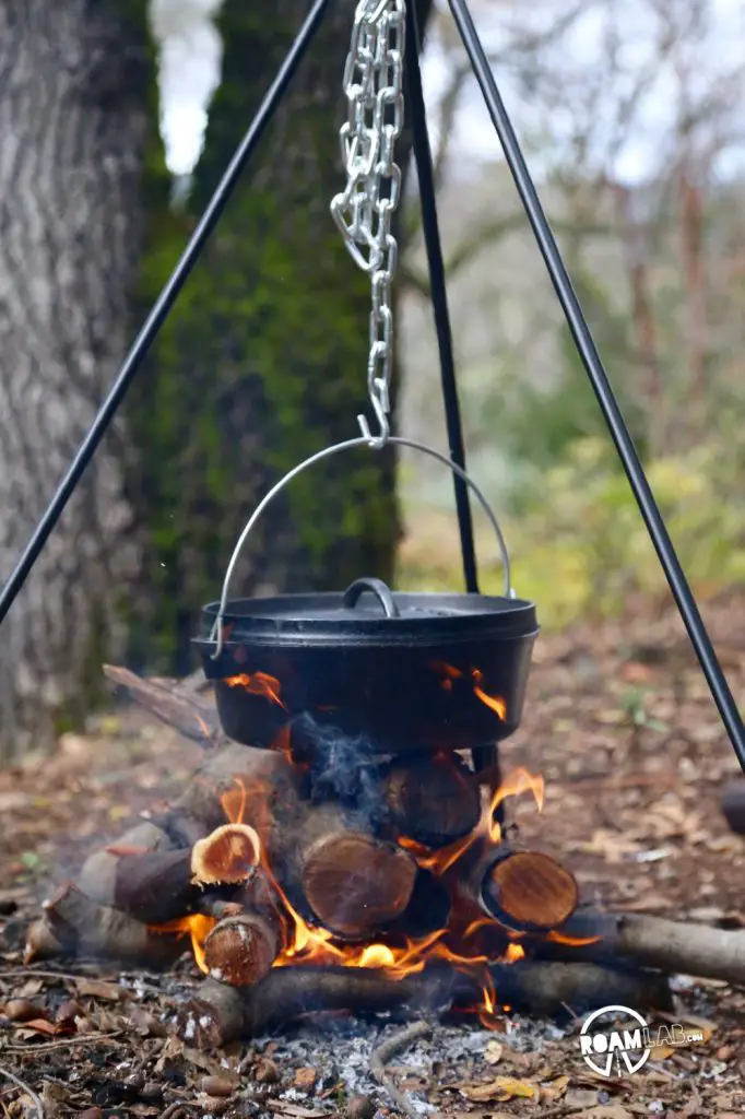 In this year's holiday haul, I got a dutch oven and cooking tripod.  Obviously, it meant we had some cooking to do.