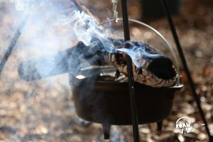 In this year's holiday haul, I got a dutch oven and cooking tripod. Obviously, it meant we had some cooking to do.