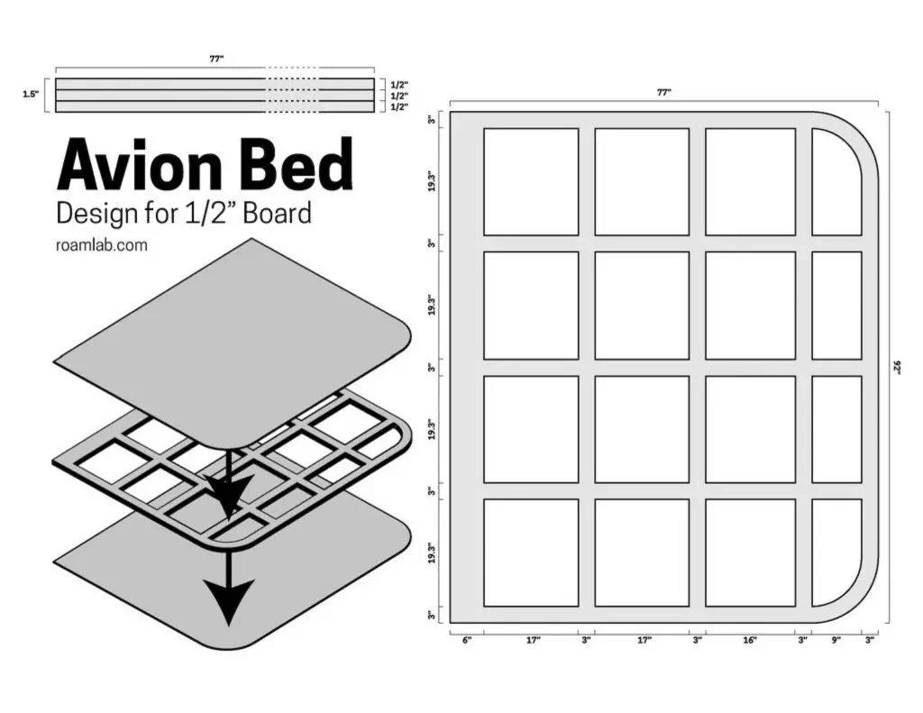 Design for and Avion Bed with a 1/2" board