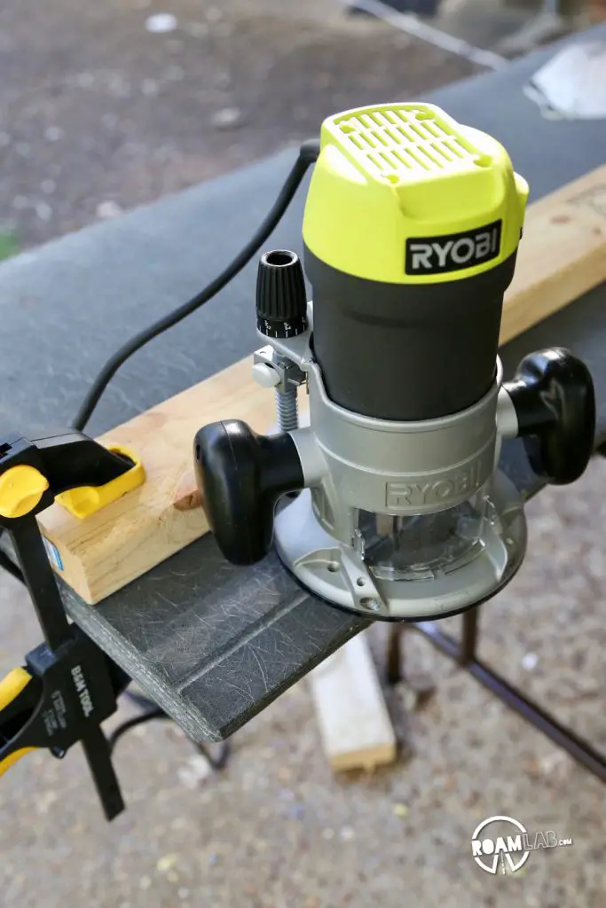 To ensure a clean line, I clamped a 2x3 along the length of the wing as a guide for the router.  One rare lesson recalled from shop class!.