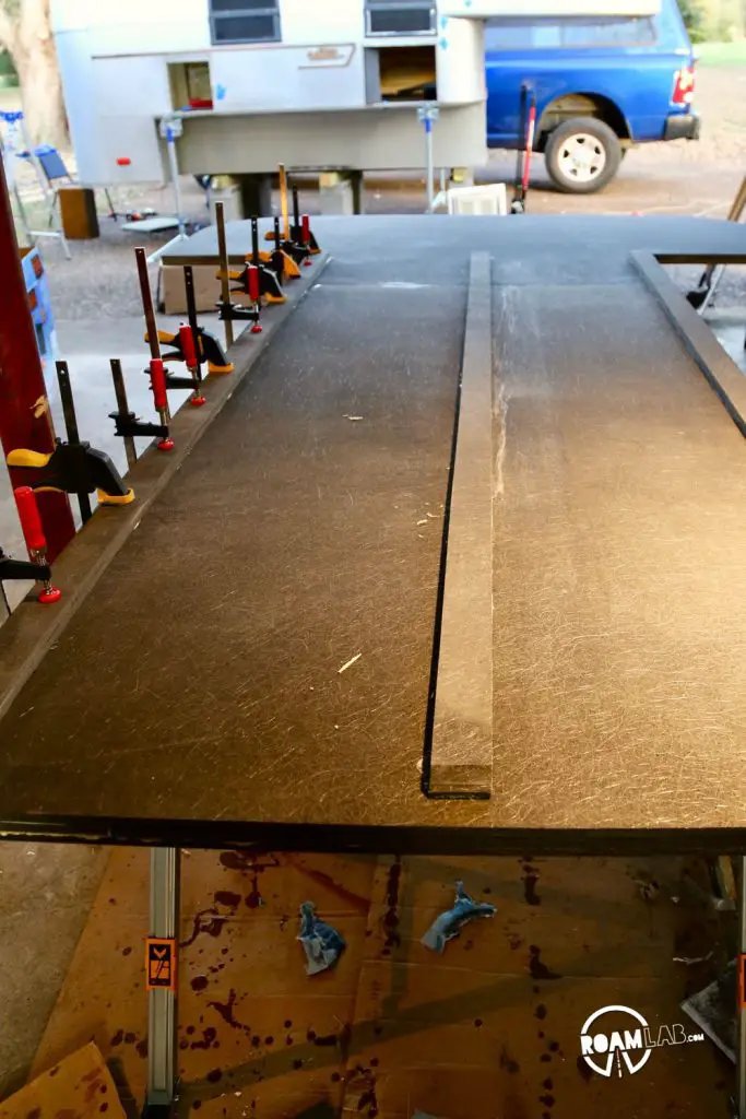 Truck Camper Rails in place.