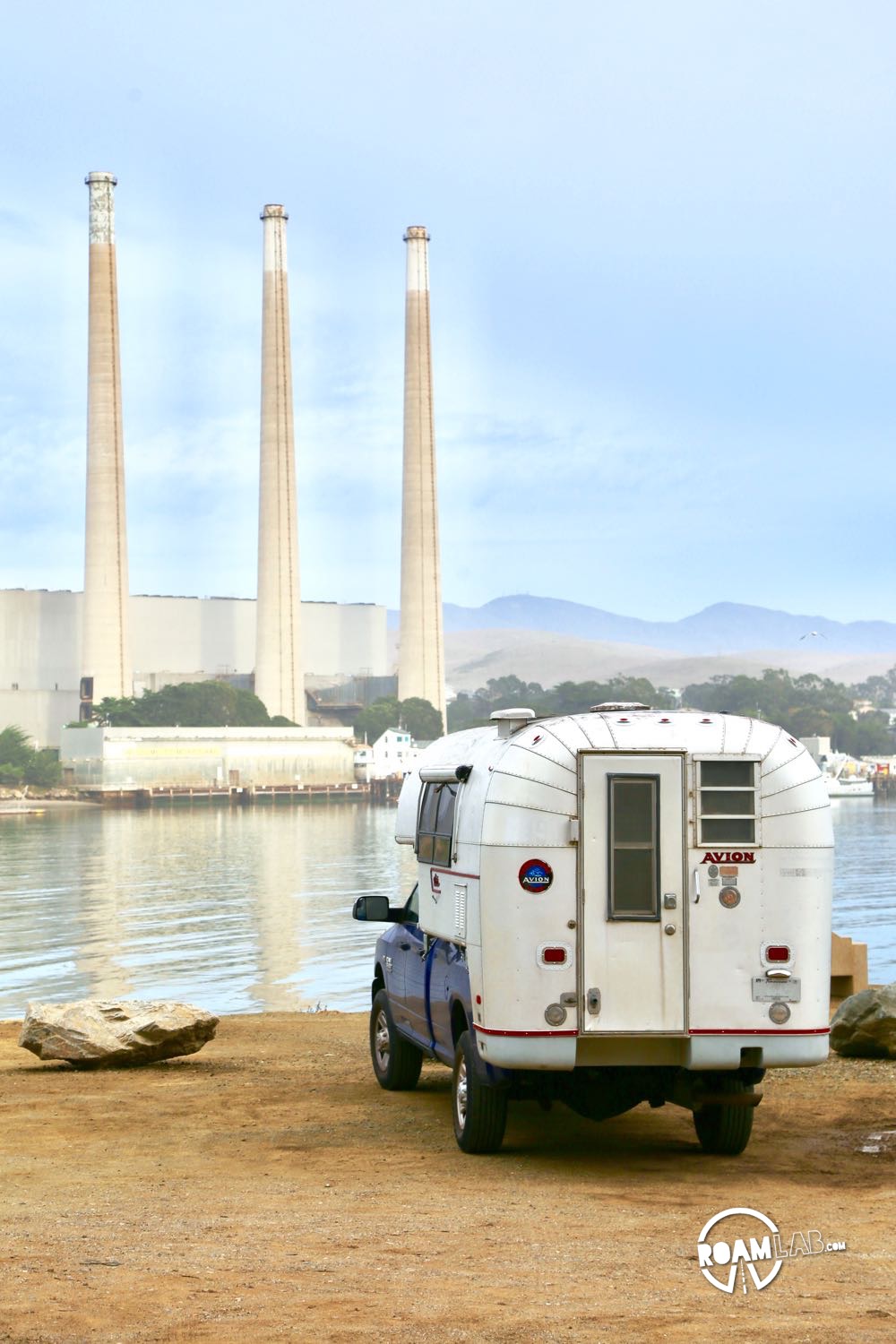 Looking at the Morro Bay Power Plant in our Avion Ultra truck camper.