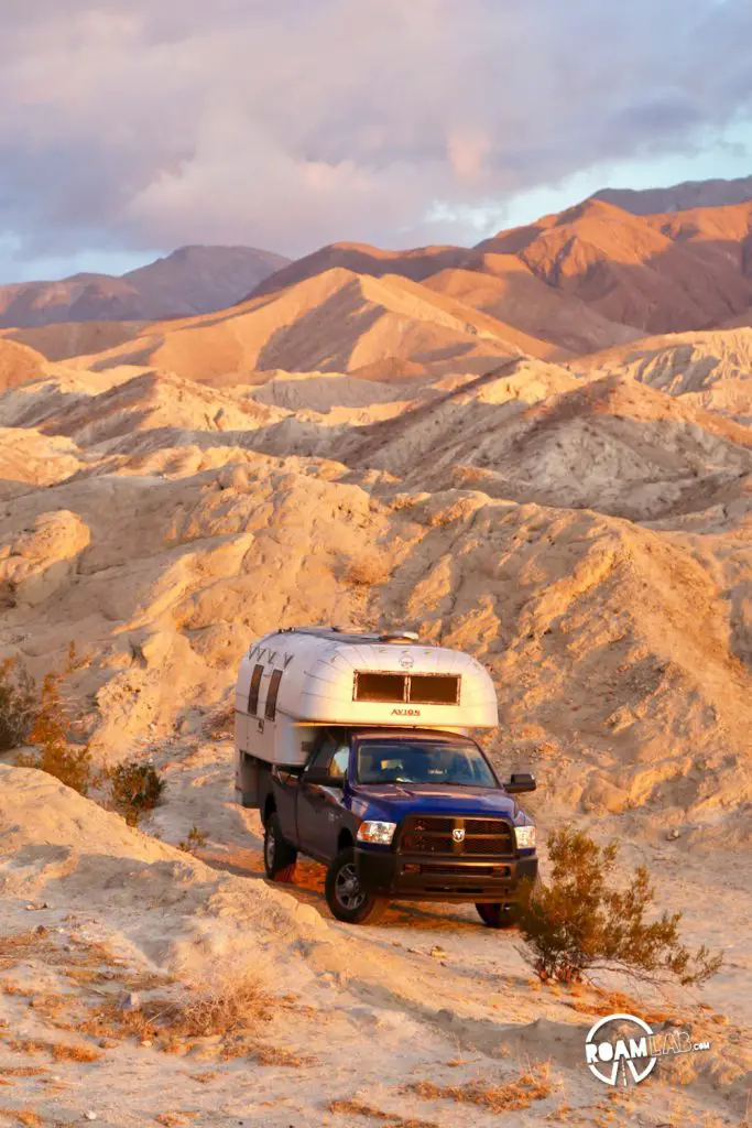 A windy campsite in Arroyo Salado Campground in Anza-Borrego Desert State Park