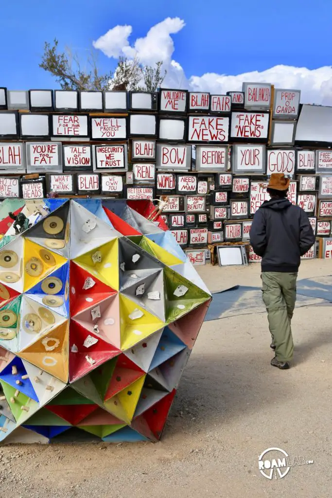 Man’s Vices by Frank Redford on display in East Jesus, Slab City