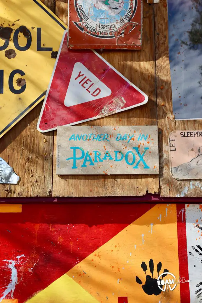 Hole In Corner by Joe Holliday on display in East Jesus, Slab City