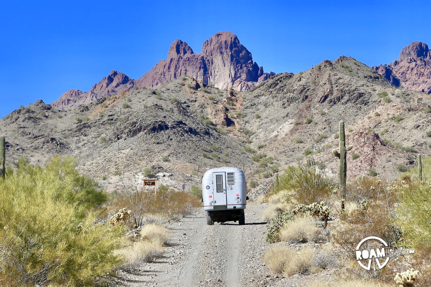 Returning from the King of Arizona Mine. See the sign on to the left of Dodgy? That marks the beginning of private property and our strange chase scene.