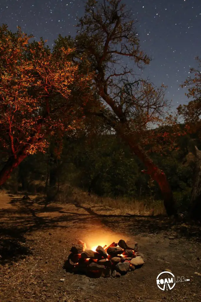 The remains of a campfire in Coronado National Forest, Arizona