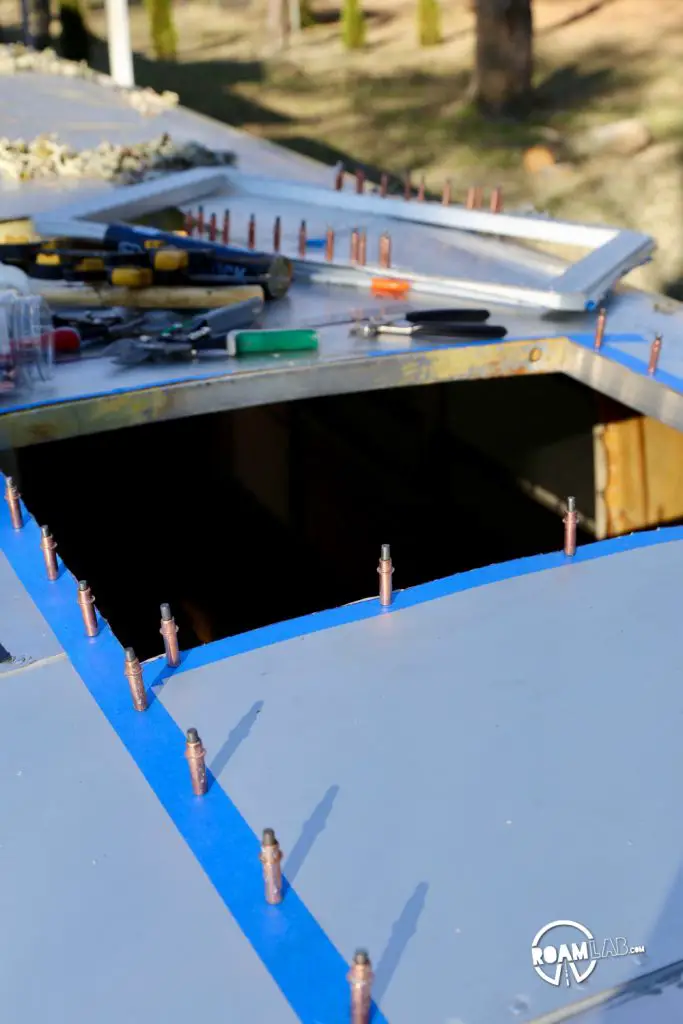 Installing a roof hatch into an Avion truck camper may be more complicated than expected but it's totally worth it!
