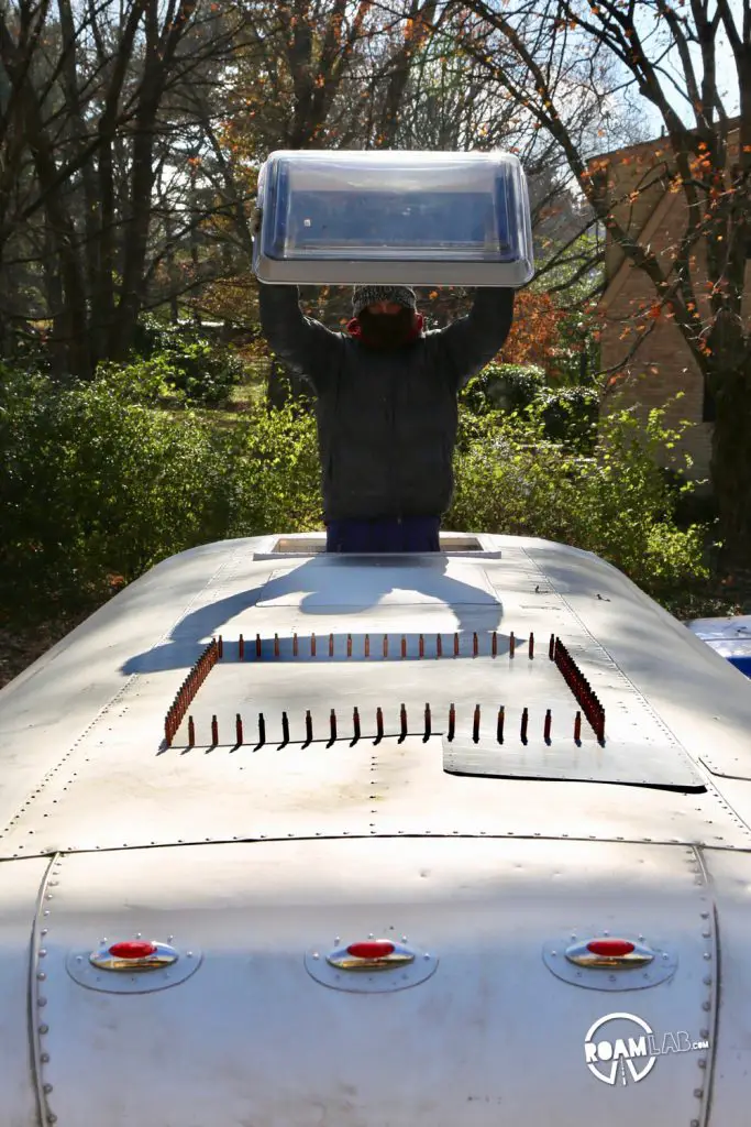 Installing a roof hatch into an Avion truck camper may be more complicated than expected but it's totally worth it!