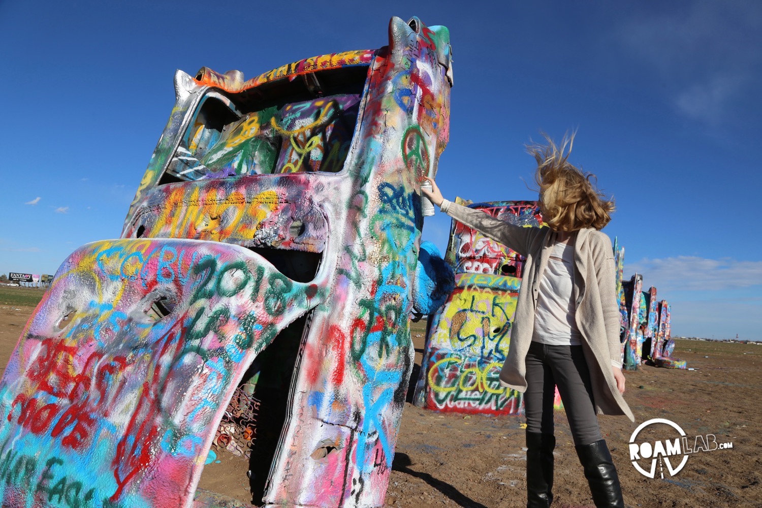 It's a road tripper's dream: yards away from historic Route 66 is the quirky art installation of Cadillac Ranch.