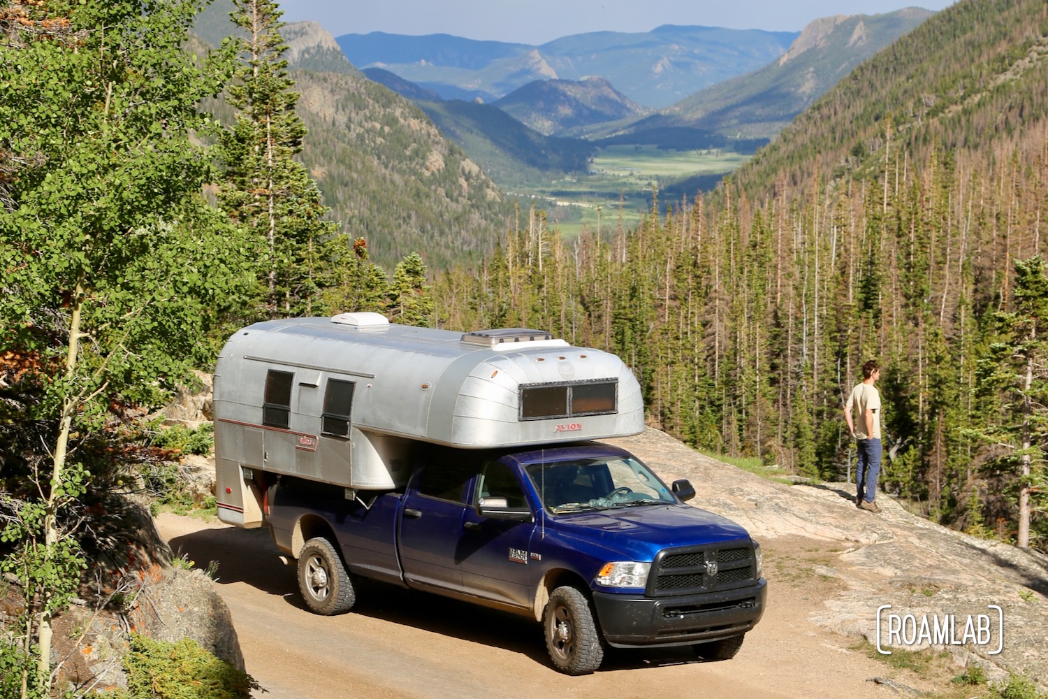 1970 Avion C11 Truck Camper on Old Fall River Road in Rocky Mountains National Park