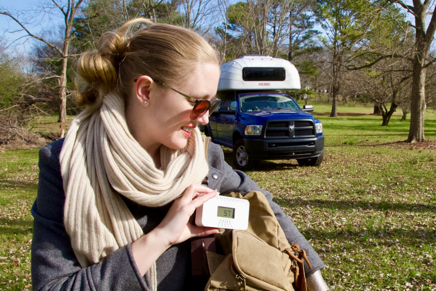 The compact size of First Alert's portable tabletop CO alarm is easy to take anywhere.