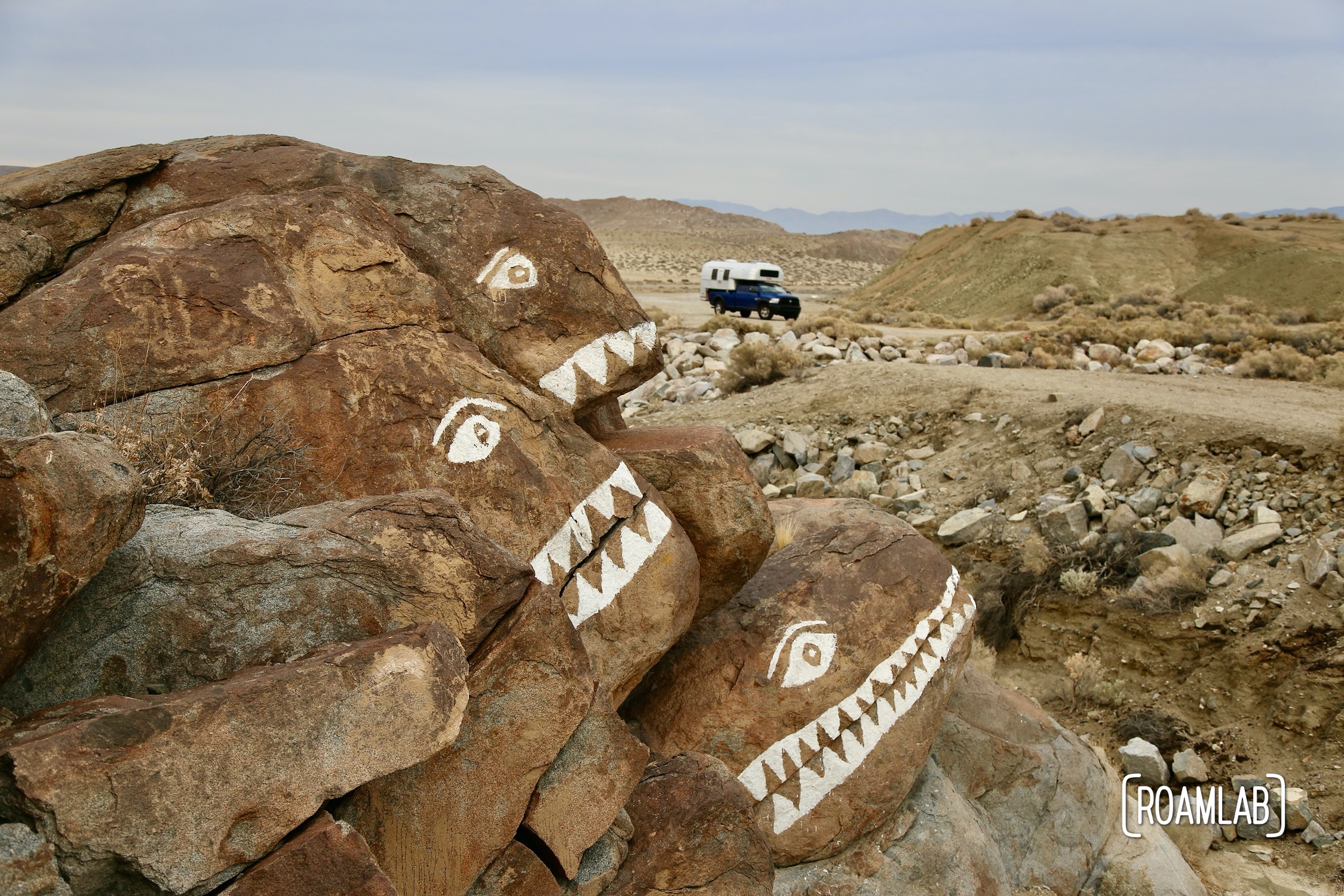 Graffiti or art in the California Desert