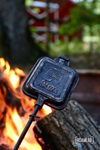 Tonka Toaster pie iron over the campfire