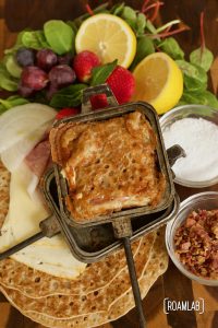 Enjoy a campground twist on the breakfast buffet with this pie iron crepe campfire cooking breakfast recipe. Make them sweet, savory, or a bit of both.