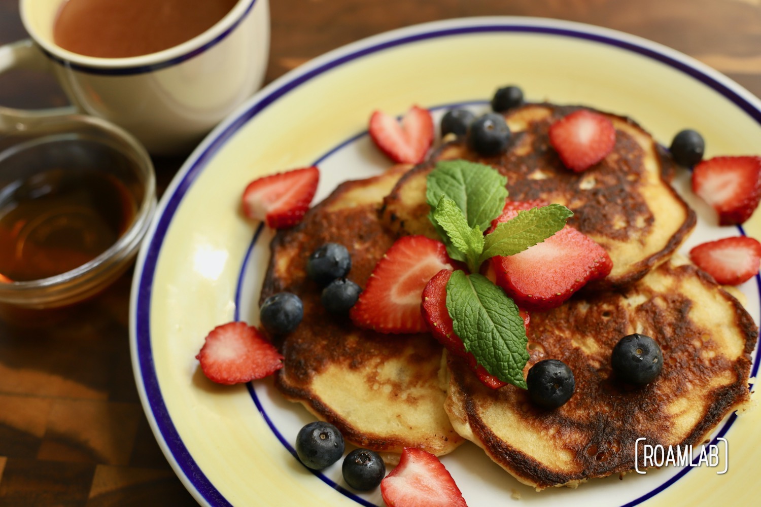 Chop up some strawberries, blueberries, or whatever berries make your mouth water for this Pecan Yogurt Pancakes campfire cooking breakfast recipe.