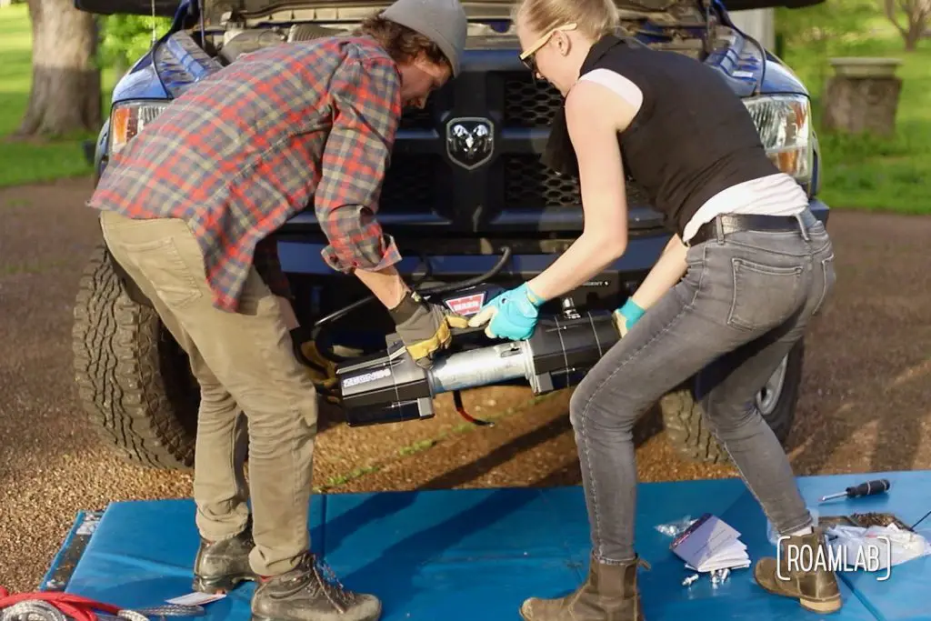 We complete our latest 2015 Ram 3500 mod by installing a Warn Zeon 12-S Winch on our new Ascent Front Bumper. Our latest adventure as auto mechanics.