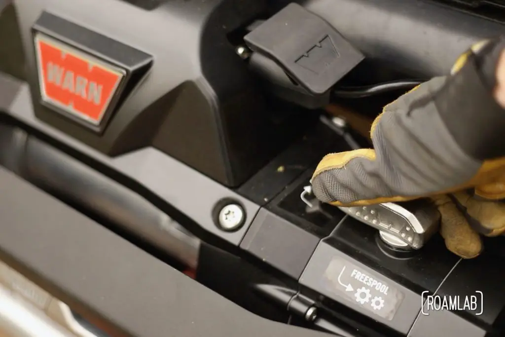 Properly spooling synthetic rope onto our Warn Zeon 12-S winch is a critical first step in preserving the integrity and lifespan of this strong, light rope.