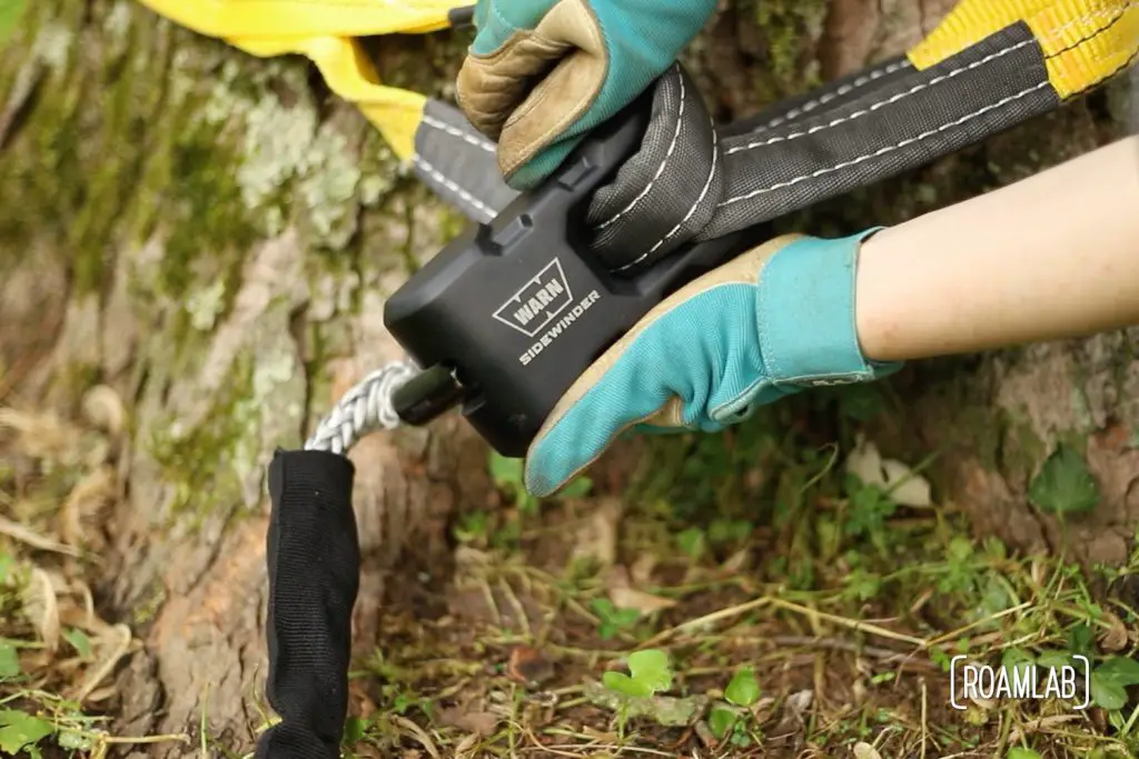 Properly spooling synthetic rope onto our Warn Zeon 12-S winch is a critical first step in preserving the integrity and lifespan of this strong, light rope.