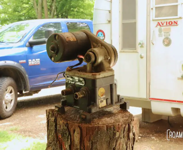 Our vintage 1970 Avion truck camper has its original Peters & Russell water pump. While we will be upgrading the water system, we test the pump for fun.
