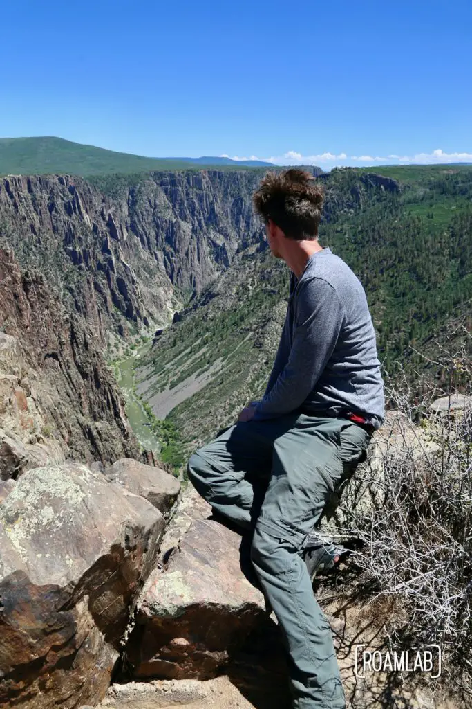 Chris looking down into the Black Canyon of the Gunnison National Park in Colorado