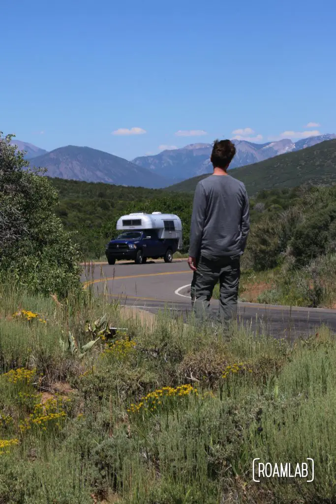 Chris, heading back to the truck camper in Black Canyon of the Gunnison National Park in Colorado