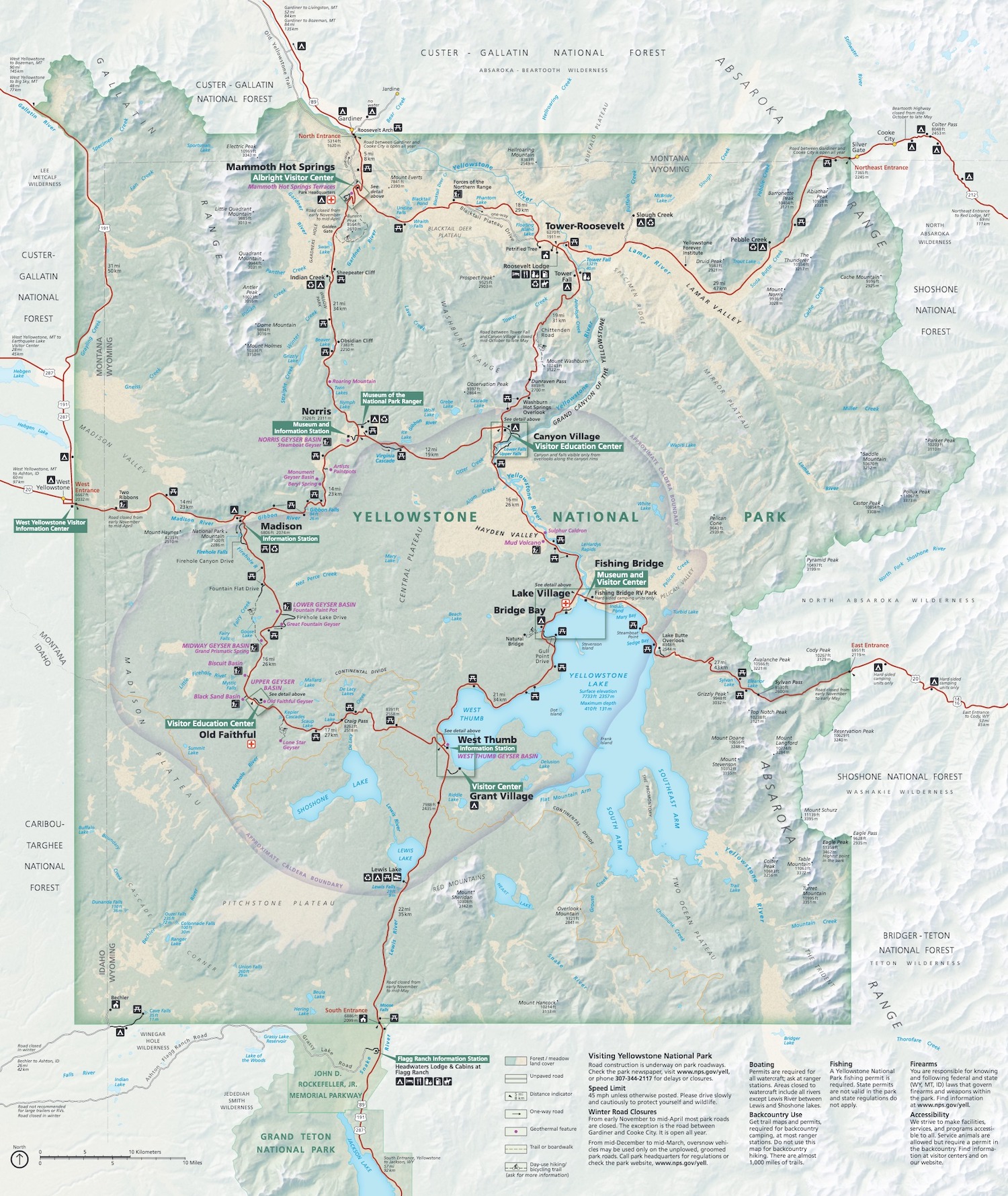 Yellowstone National Park map