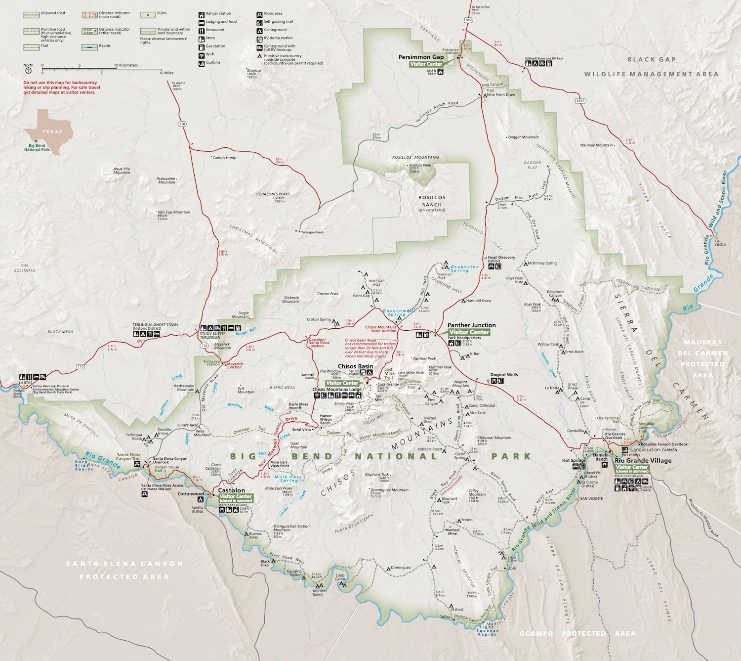 Big Bend National Park Map