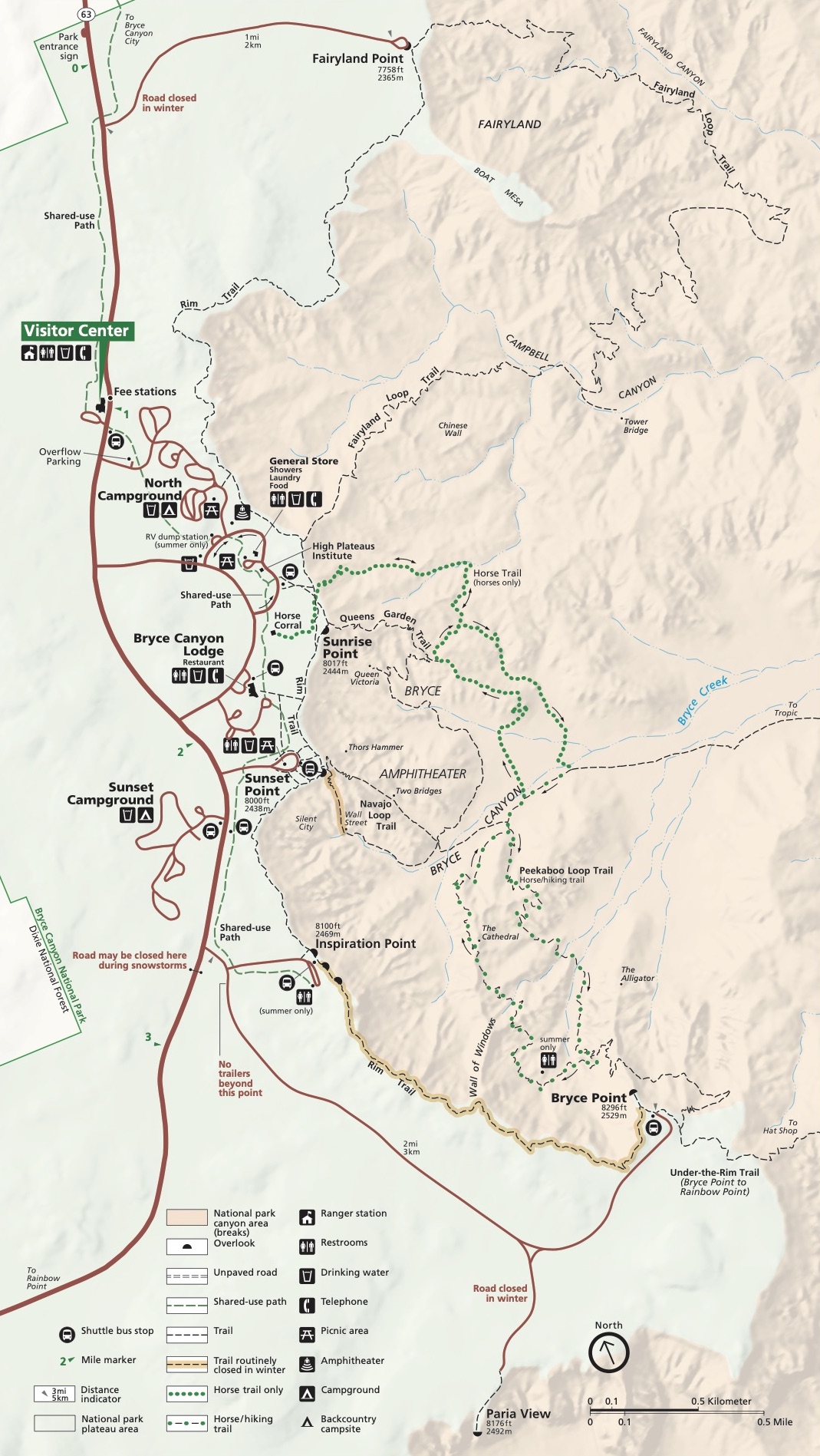 Bryce National Park detail map